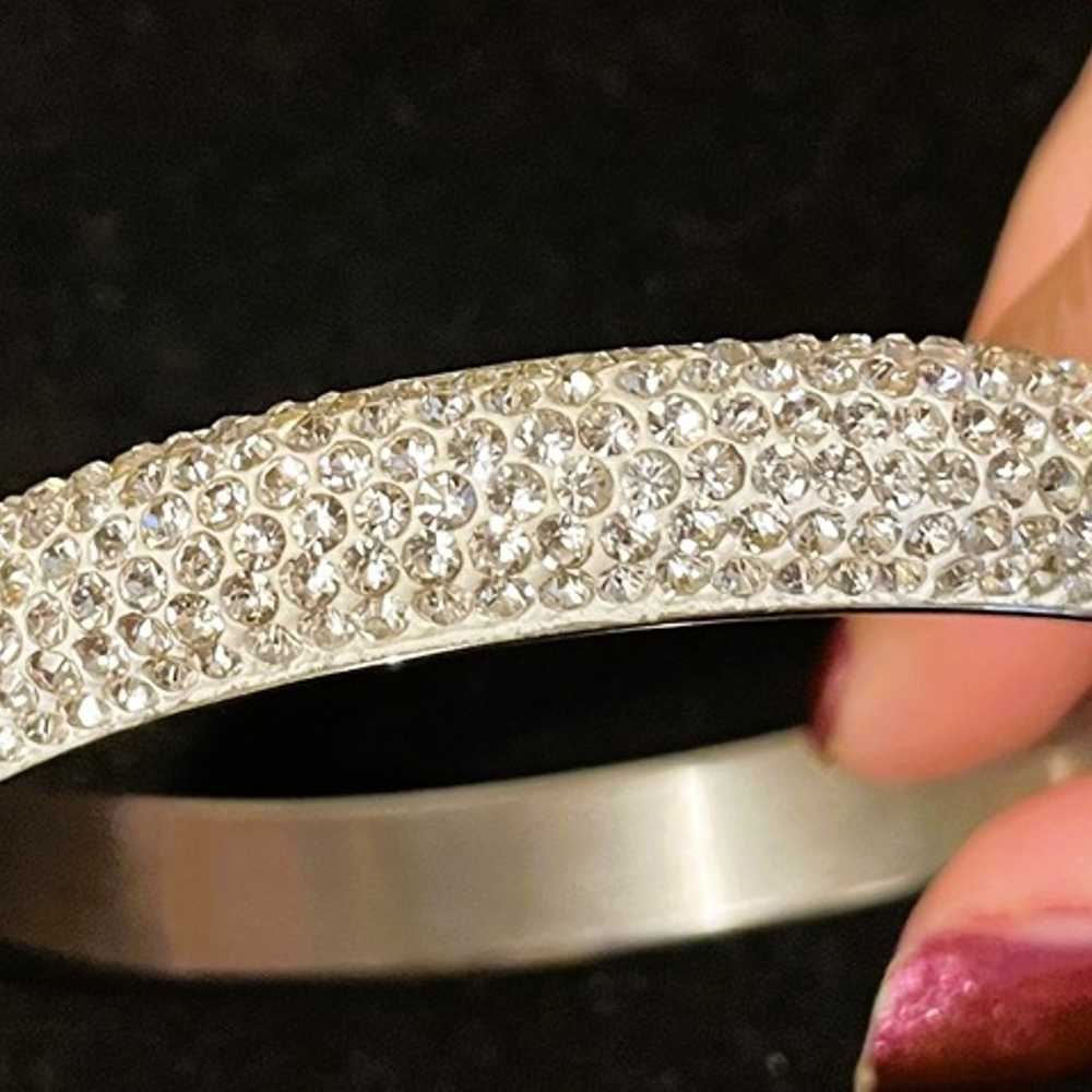 VINTAGE RHINESTONE BANGLE BRACELET - image 1