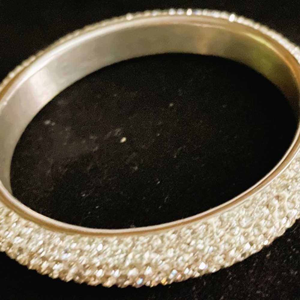 VINTAGE RHINESTONE BANGLE BRACELET - image 2