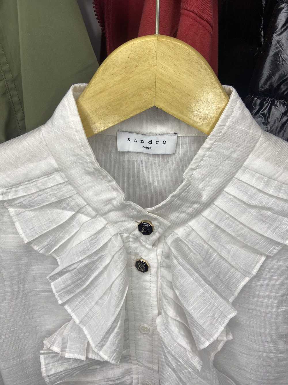 Luxury × Sandro Sandro Paris Ruffle Neck Blouse - image 7