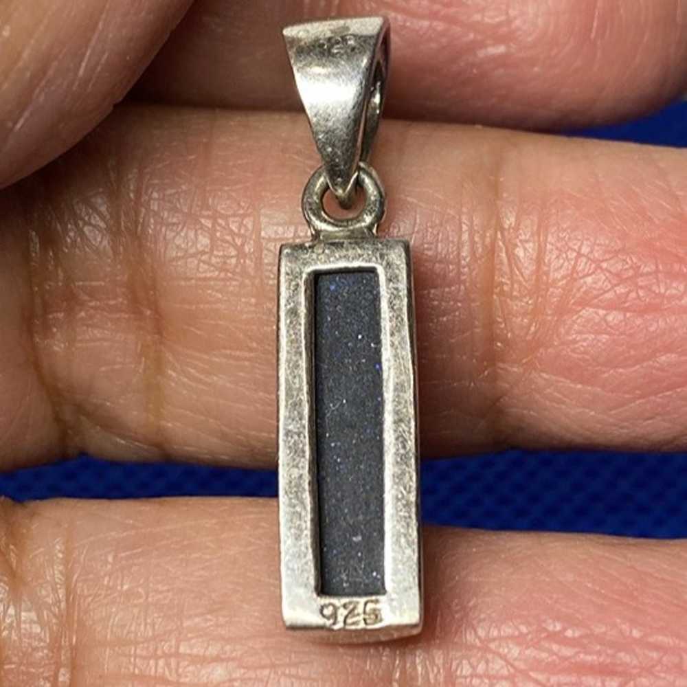 Vintage 925 Sterling Silver Black Goldstone Penda… - image 3