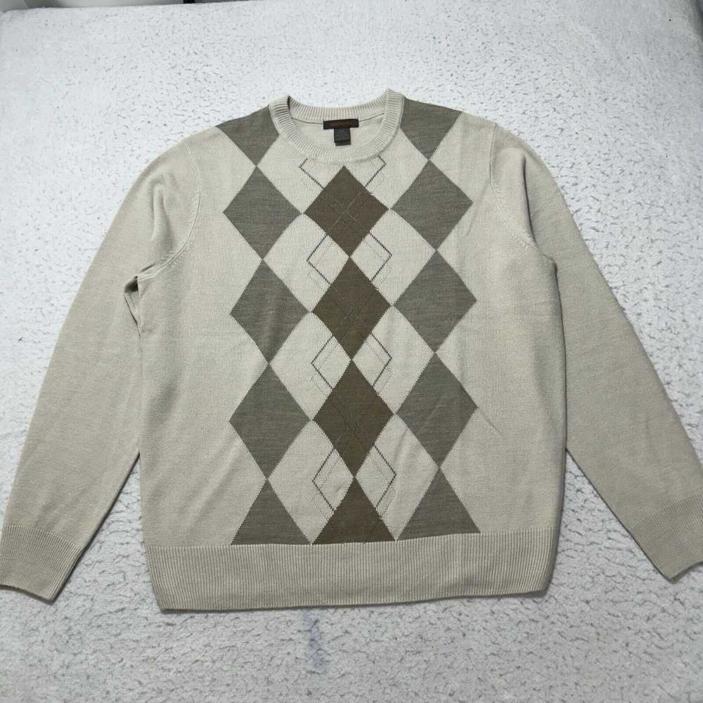 Dockers Dockers Medium Beige Argyle Crewneck Pull… - image 1