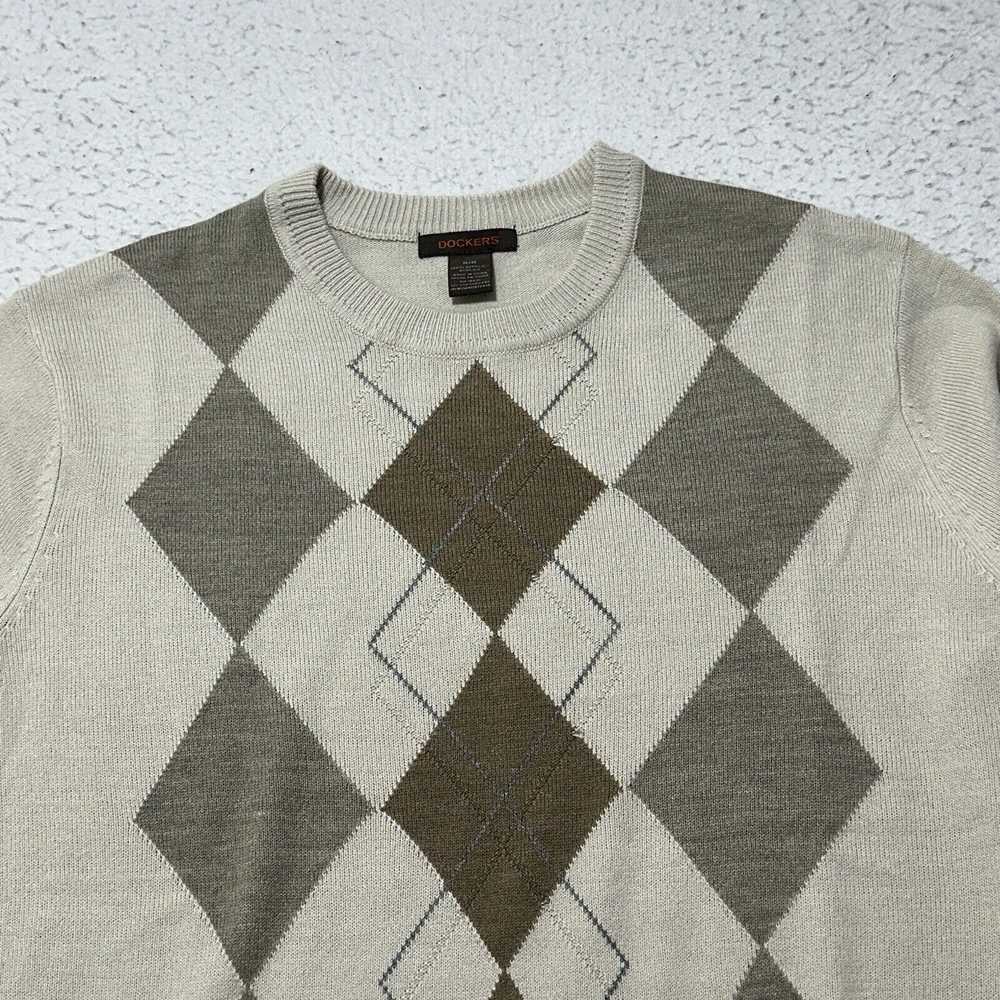 Dockers Dockers Medium Beige Argyle Crewneck Pull… - image 2