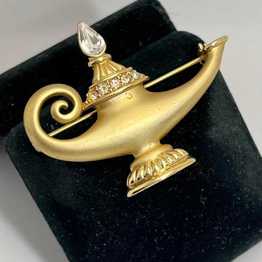 Aladdin Genie Lamp AJC Vintage Brooch - image 1