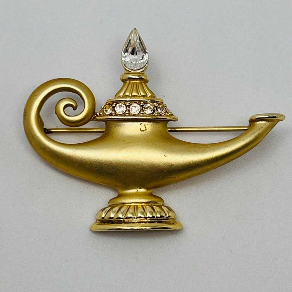 Aladdin Genie Lamp AJC Vintage Brooch - image 2