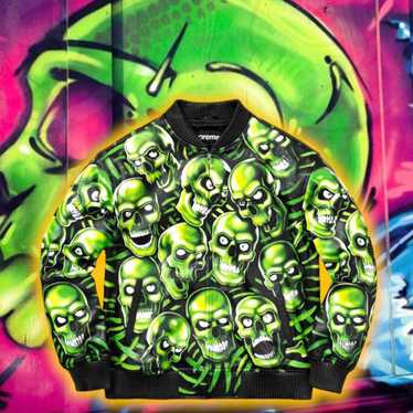 Green skull supreme hoodie best sale