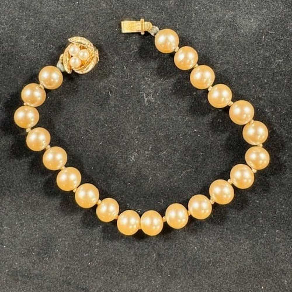 Vintage beautiful freshwater pearl bracelet 8" - image 3