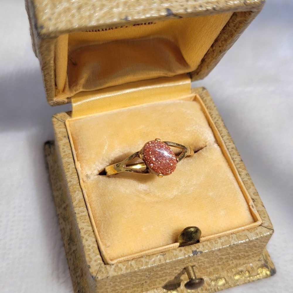 Vintage 10k Gold Filled Goldstone C&C Clark & Coo… - image 1