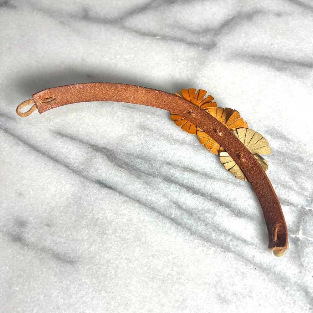 Rare★HENRY CUIR Flower Leather Bracelet - image 3