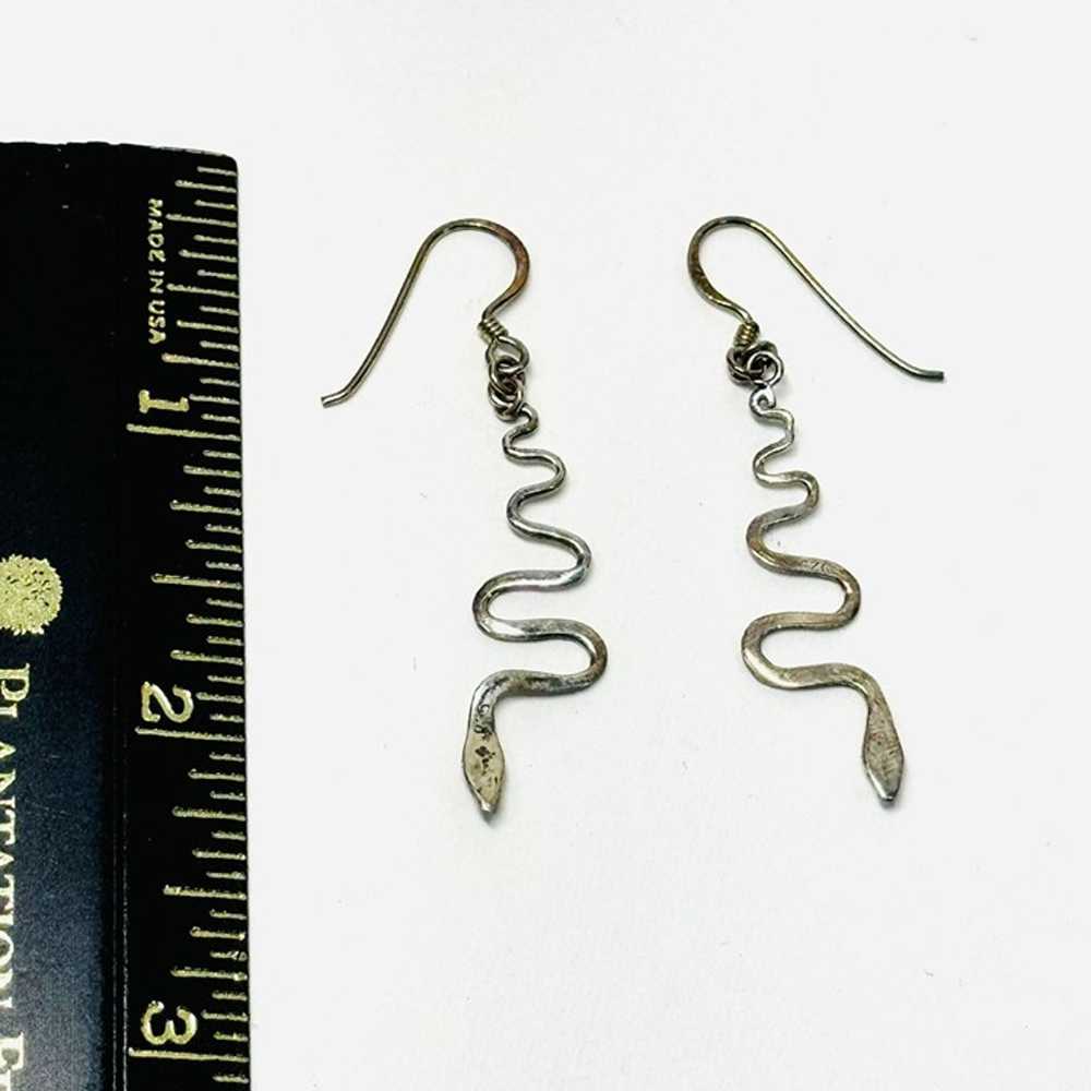 Vintage Southwest 925 Sterling Silver Snake Dangl… - image 4