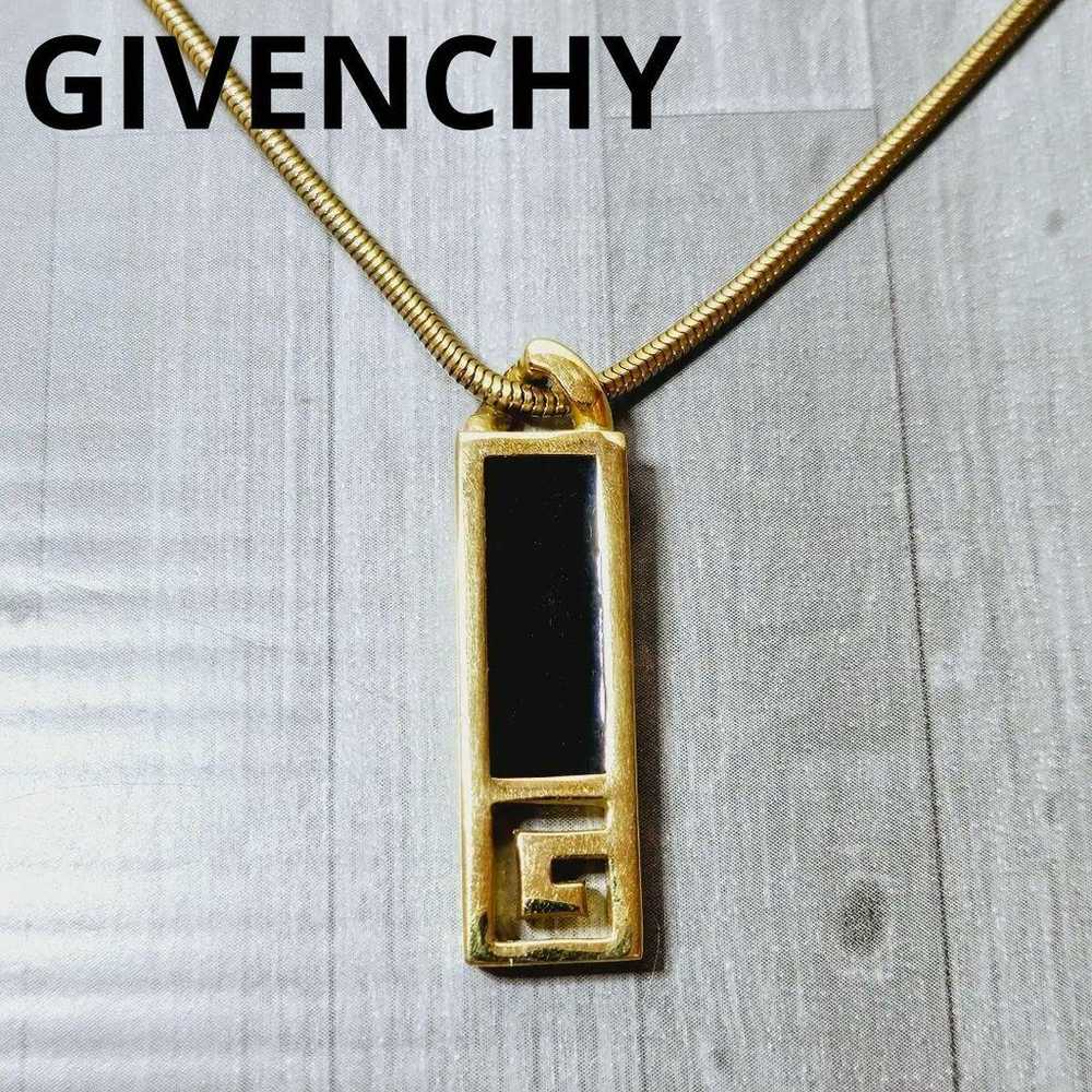 GIVENCHY Vintage Gold Logo Necklace - image 1