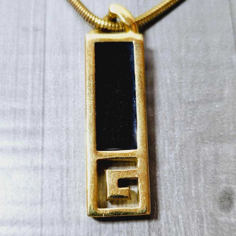 GIVENCHY Vintage Gold Logo Necklace - image 2