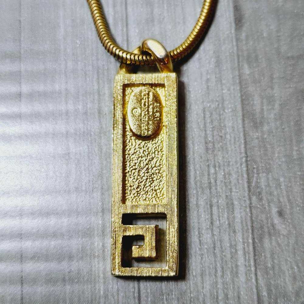 GIVENCHY Vintage Gold Logo Necklace - image 3