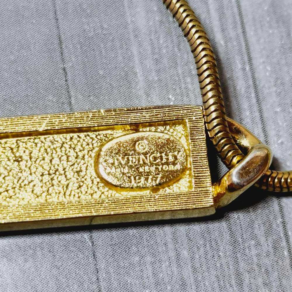 GIVENCHY Vintage Gold Logo Necklace - image 4