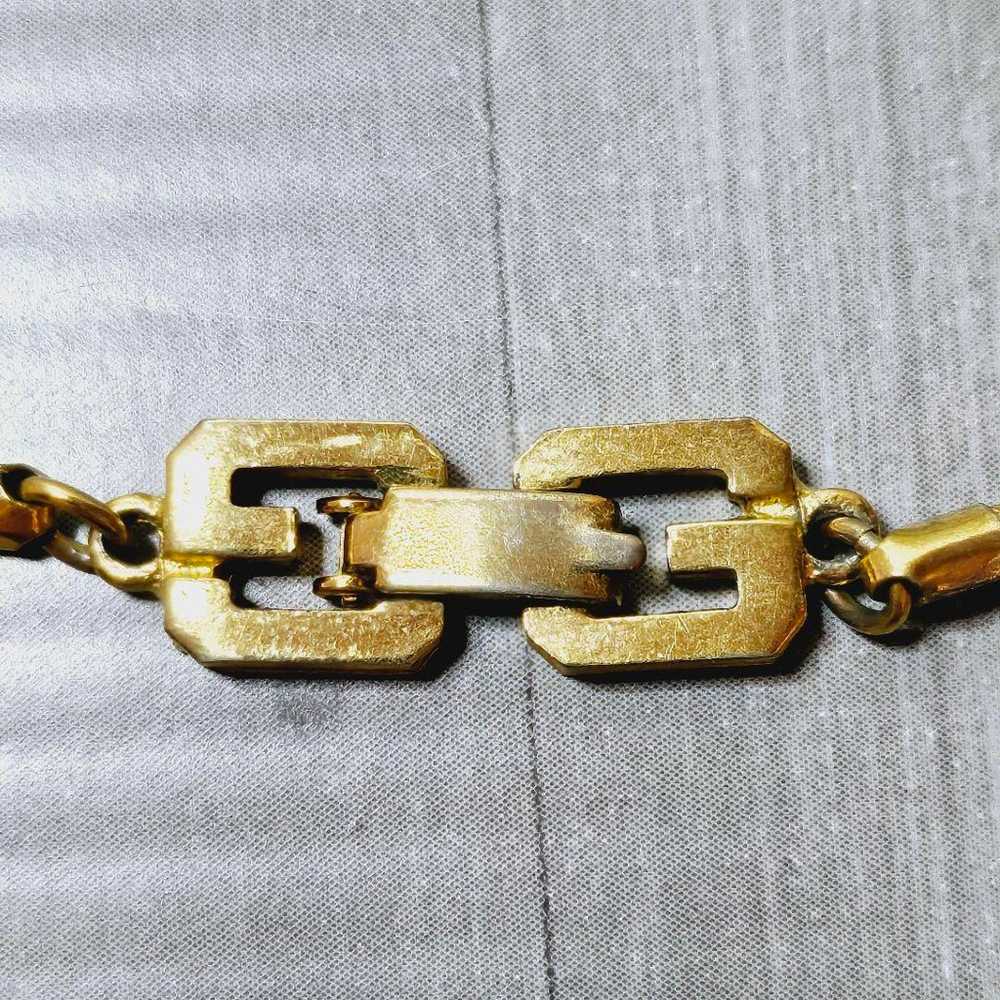 GIVENCHY Vintage Gold Logo Necklace - image 7