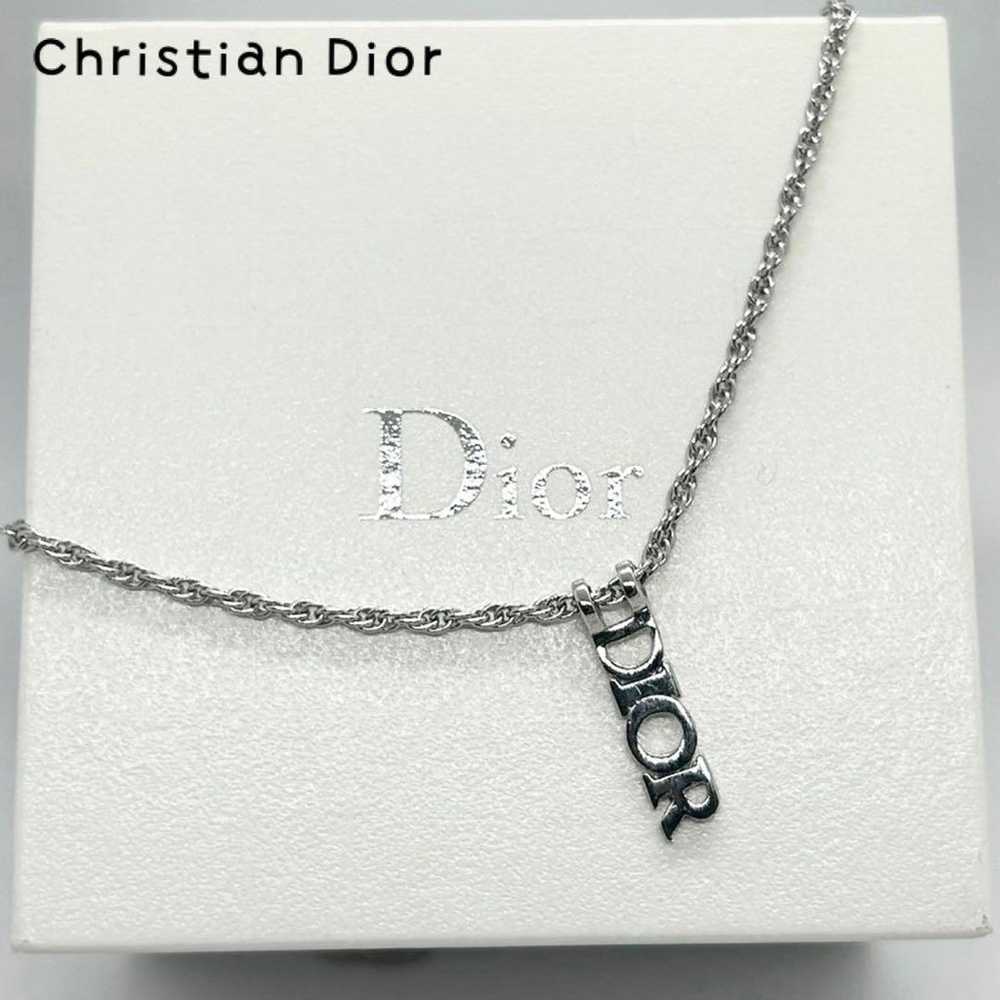 Vintage ✨ Christian Dior Necklace DIOR Logo Silver - image 1