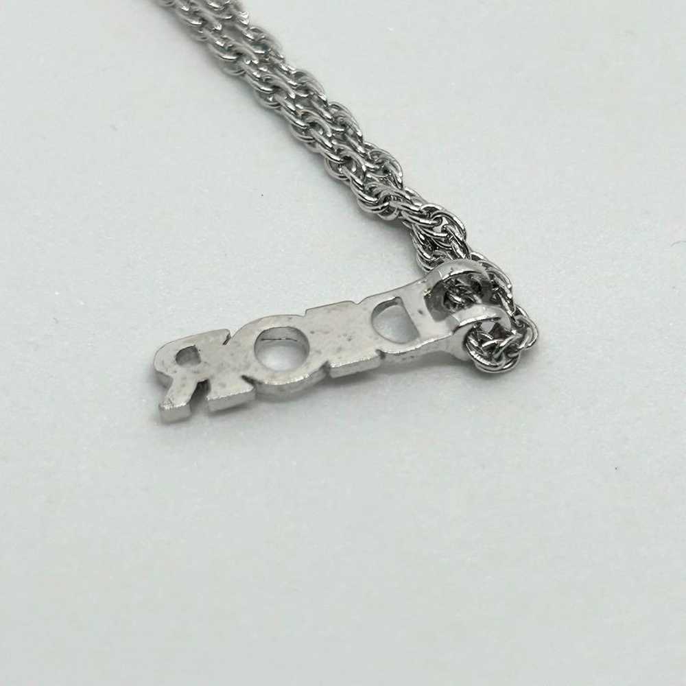 Vintage ✨ Christian Dior Necklace DIOR Logo Silver - image 6