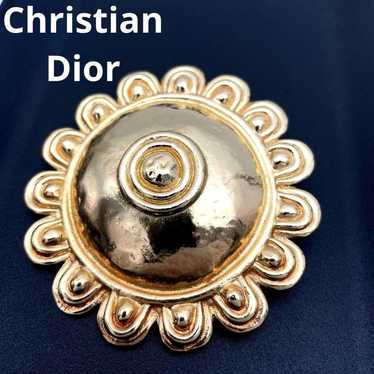 【Vintage】Christian Dior Brooch Flower Gold 6Q15 - image 1