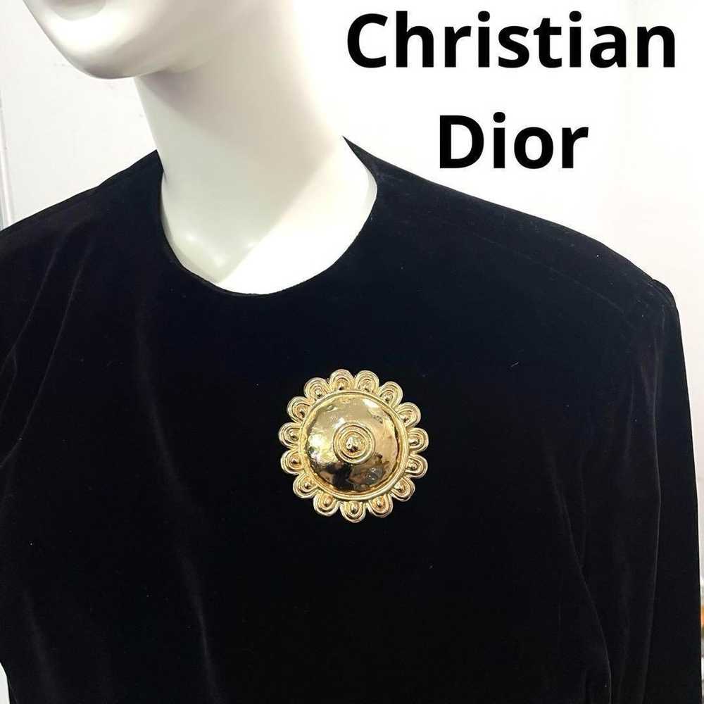 【Vintage】Christian Dior Brooch Flower Gold 6Q15 - image 2