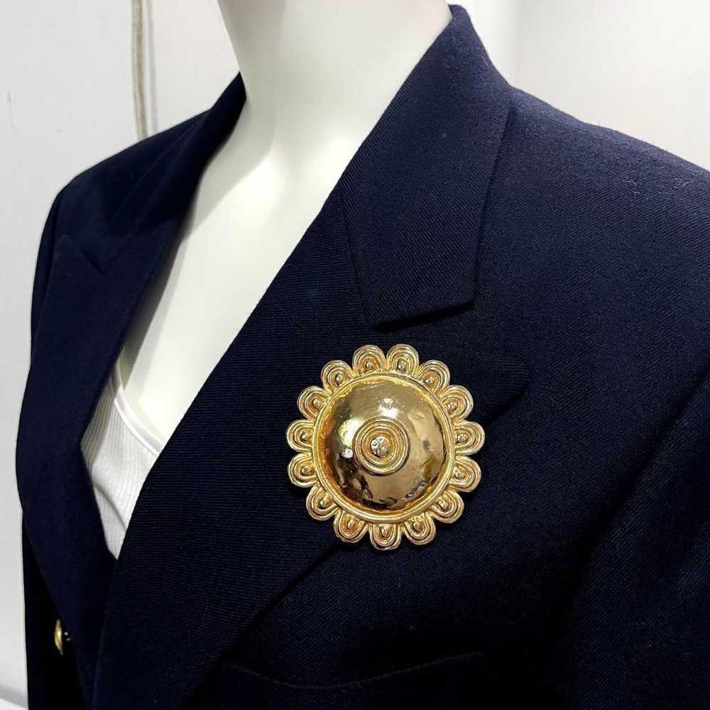 【Vintage】Christian Dior Brooch Flower Gold 6Q15 - image 4