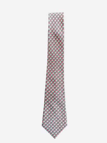 Hermes Hermes Pink & Grey Patterned Silk Tie