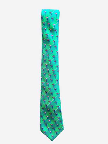 Hermes Hermes Green Toucan Patterned Silk Tie