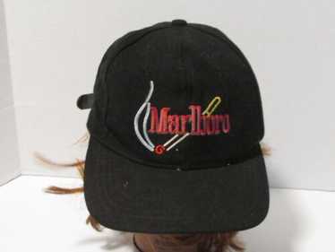 90s Marlboro 2トーンキャップ ベージュxグレーVINTAGE企業