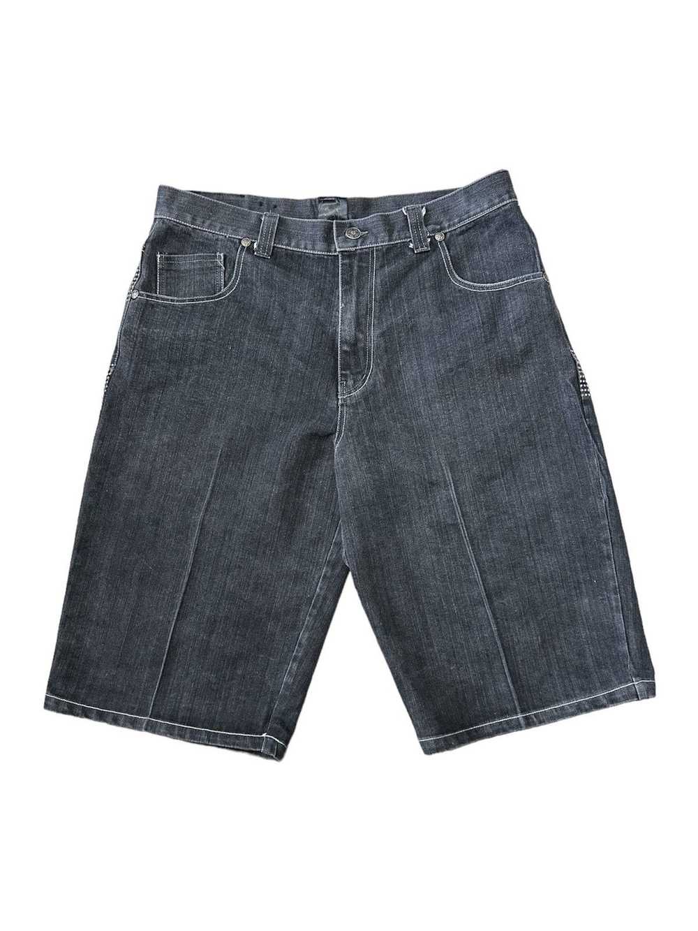 Vintage Y2K Raw Blue Denim Baggy Short - image 1