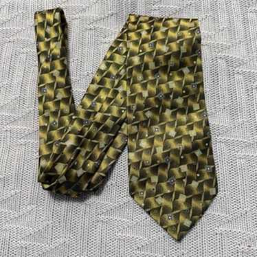 Serica Serica gold geometric print Italian silk ti