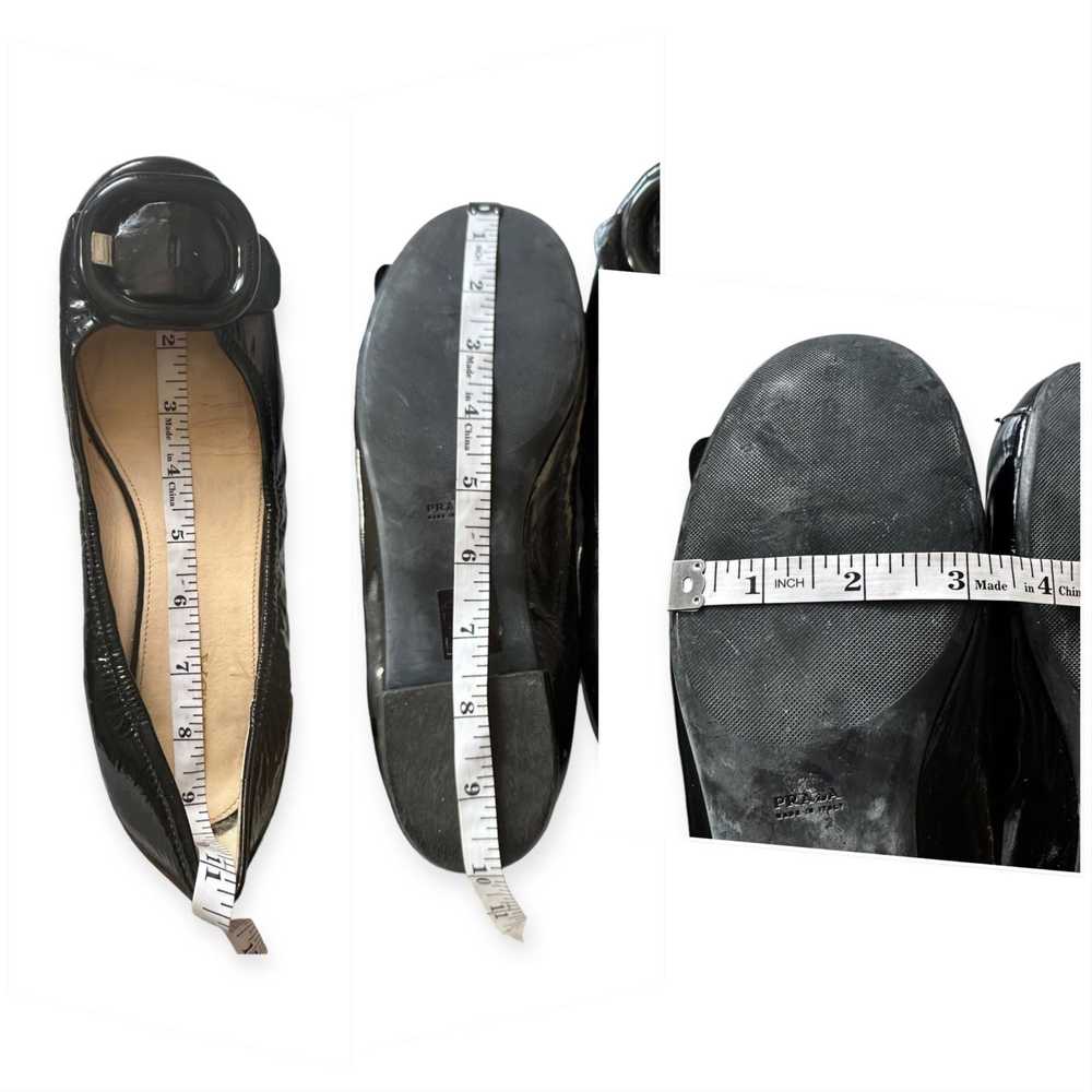 Prada Prada Black Patent Leather Round Toe Flats, - image 10