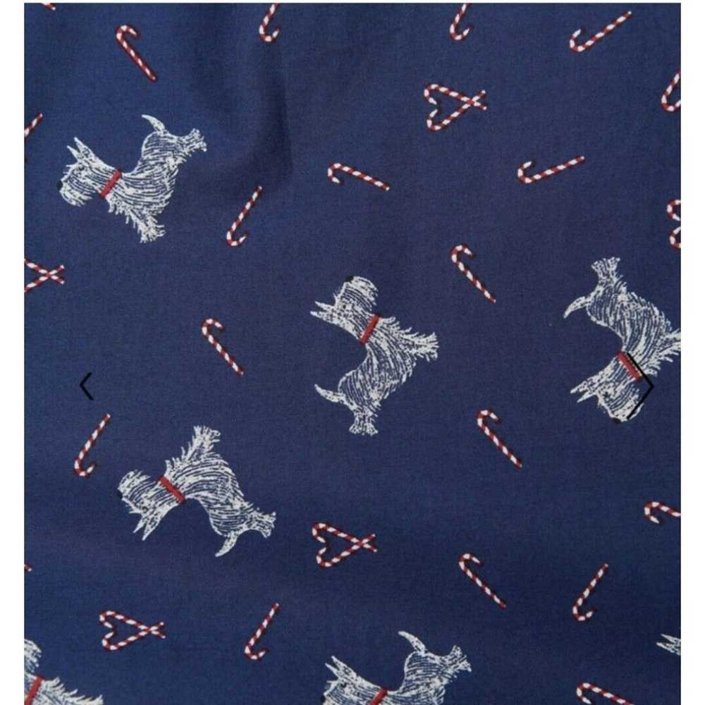 Unique Vintage Navy Blue Wrap Dress Scottie Dog a… - image 2