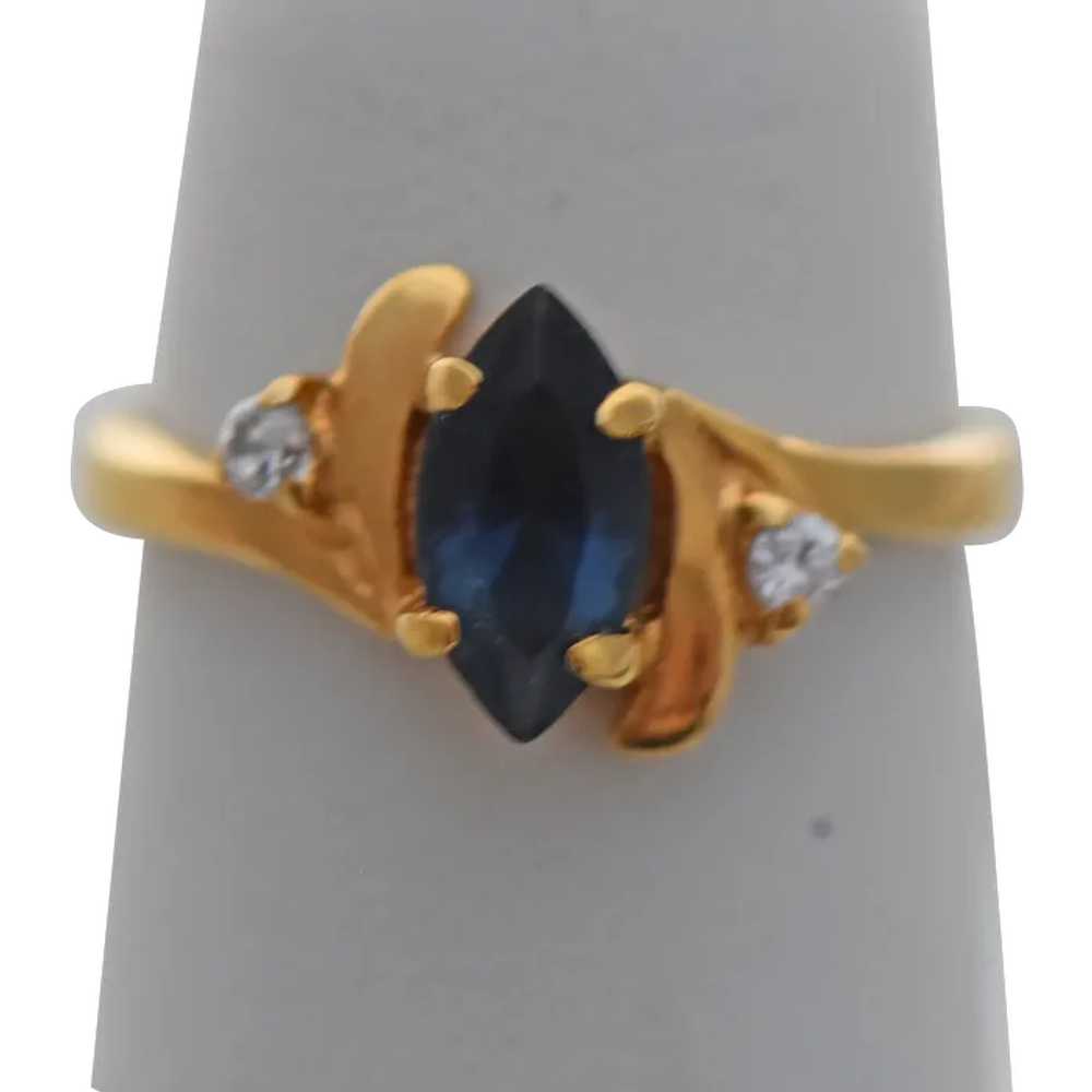 Vintage HGE Ring 18k Yellow Gold Electroplate Sap… - image 1