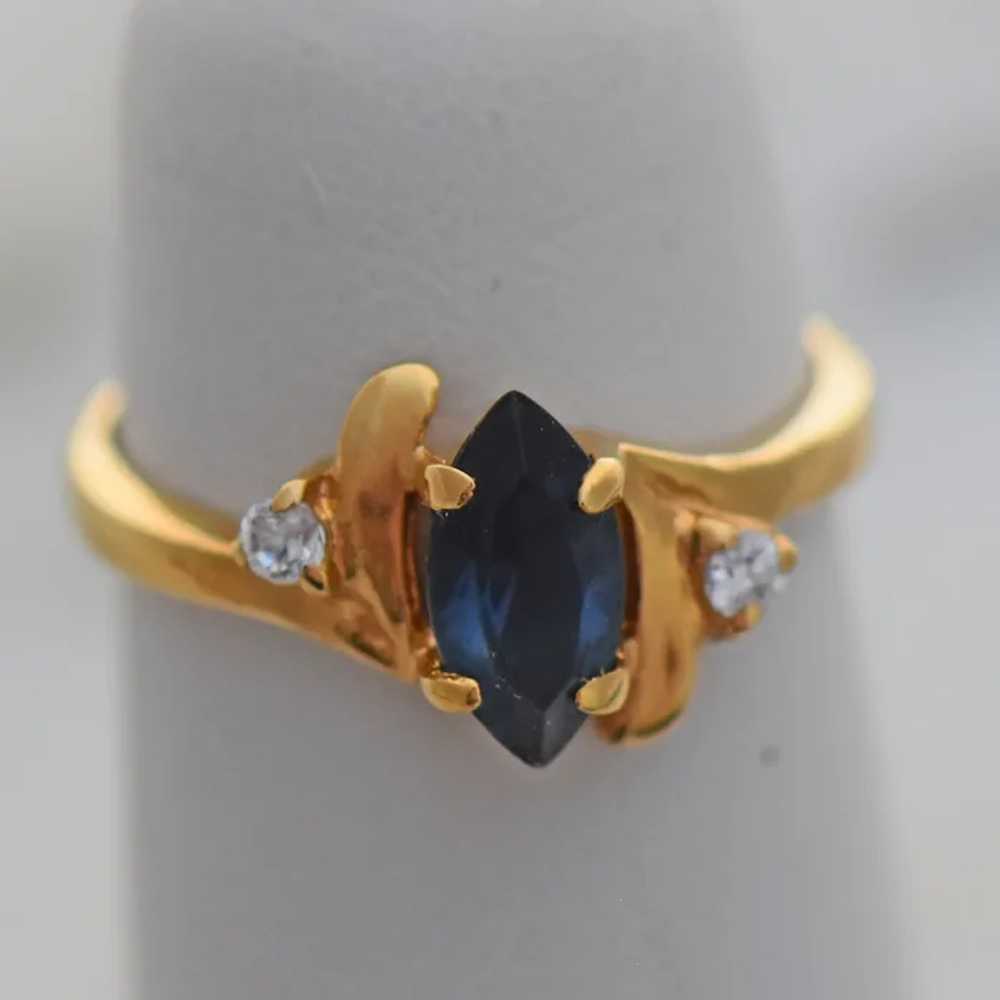 Vintage HGE Ring 18k Yellow Gold Electroplate Sap… - image 6