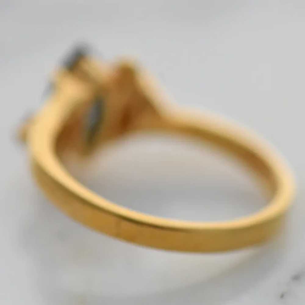 Vintage HGE Ring 18k Yellow Gold Electroplate Sap… - image 9