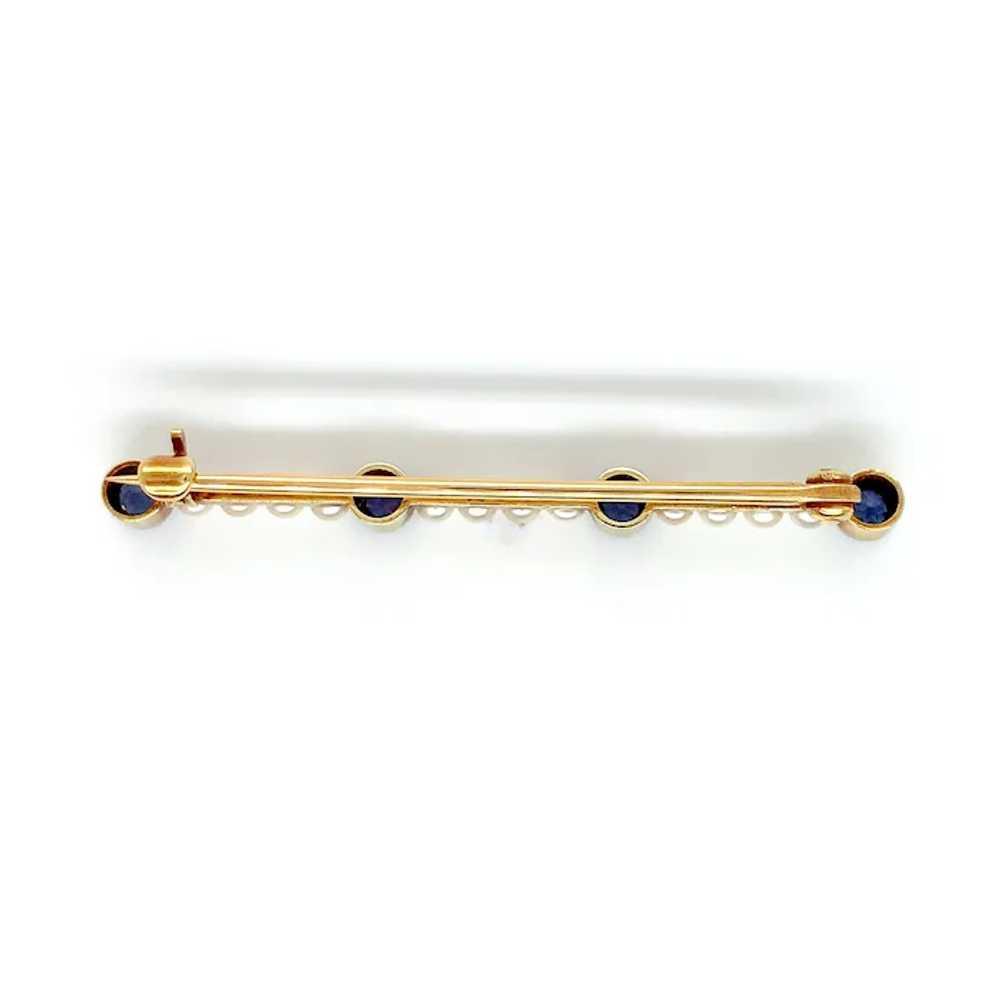 14K yellow gold with Platinum Top Montana Sapphir… - image 3