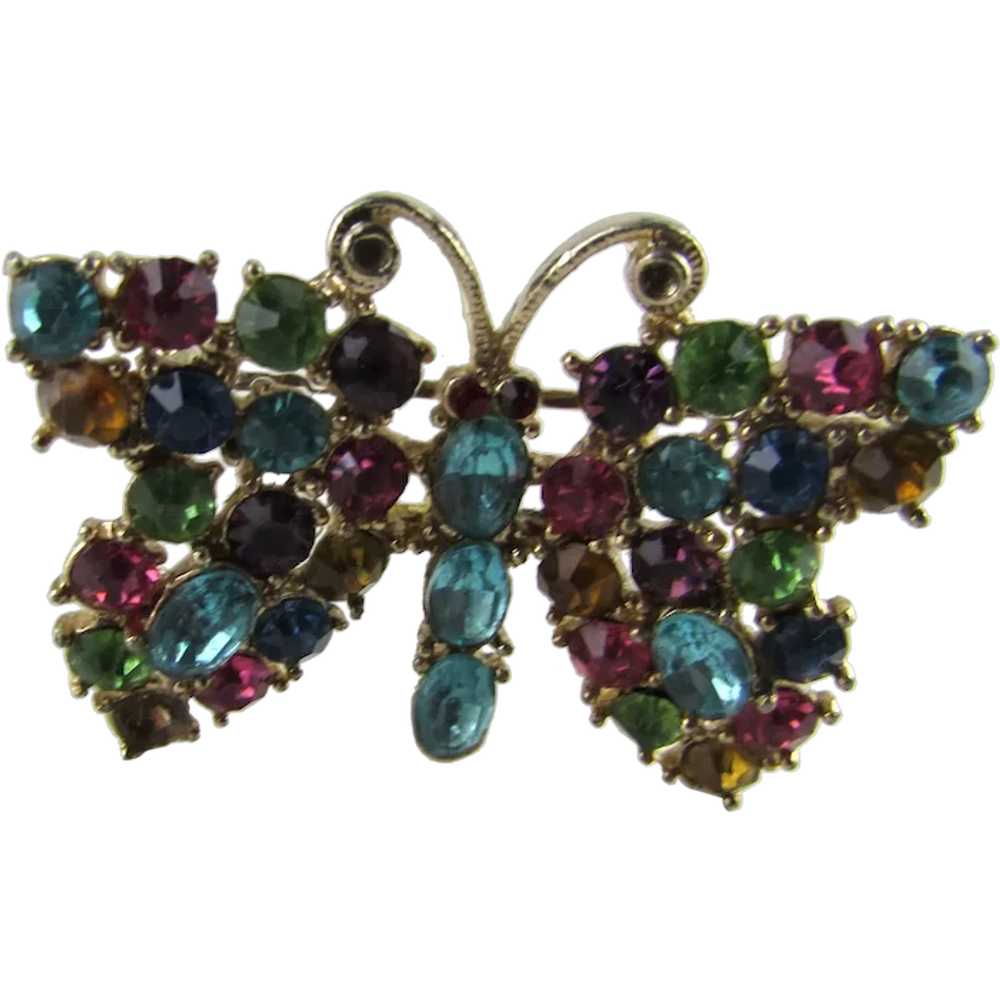 Butterfly with Crystal Colors of the Rainbow Pin - image 1