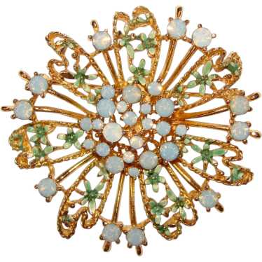 Fabulous OPALESCENT Rhinestone Vintage Brooch