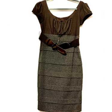 BCX brown dress vintage style bodycon  short slee… - image 1