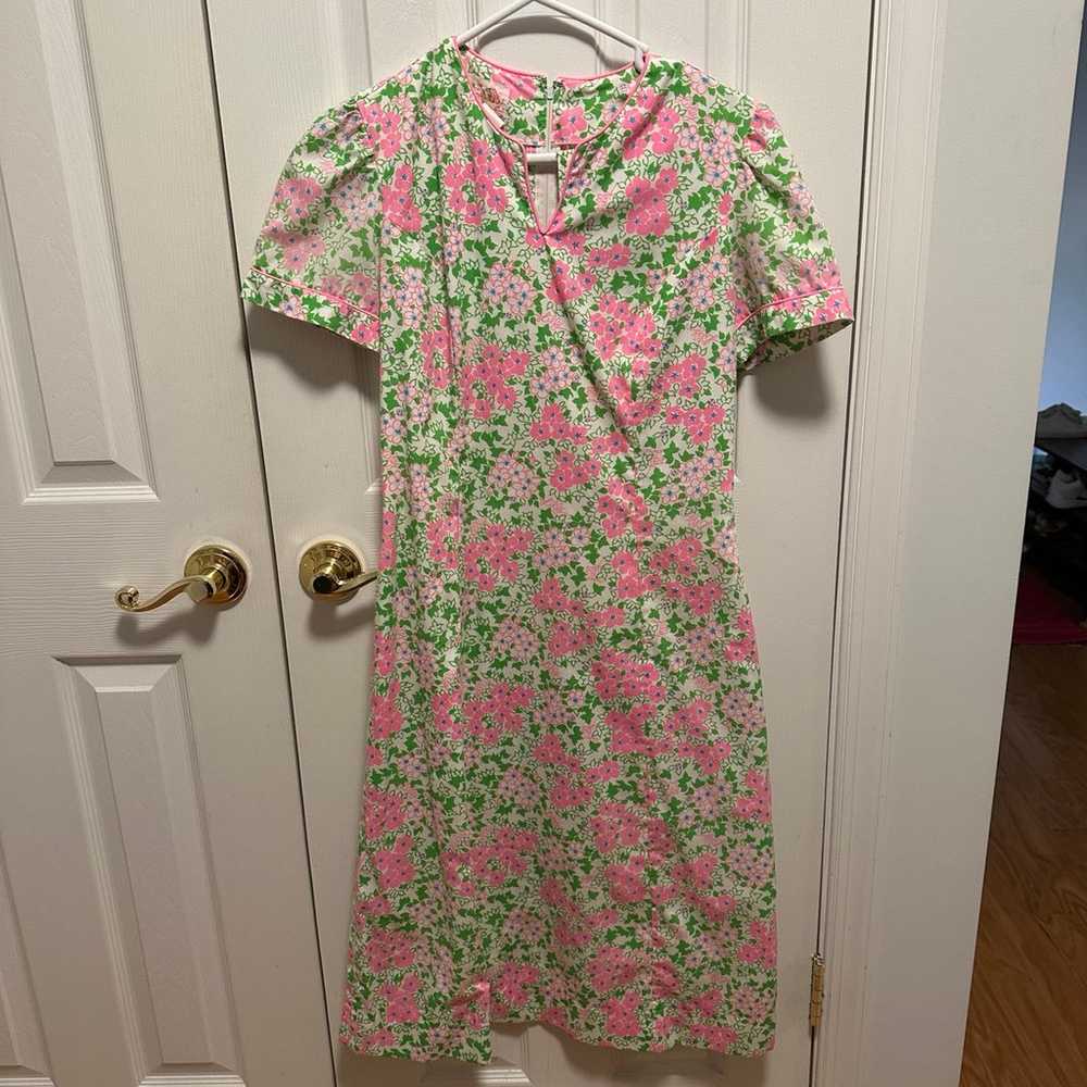 Vintage Lilly Pulitzer Pink and Green Floral Dress - image 1