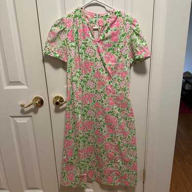 Vintage Lilly Pulitzer Pink and Green Floral Dress - image 1