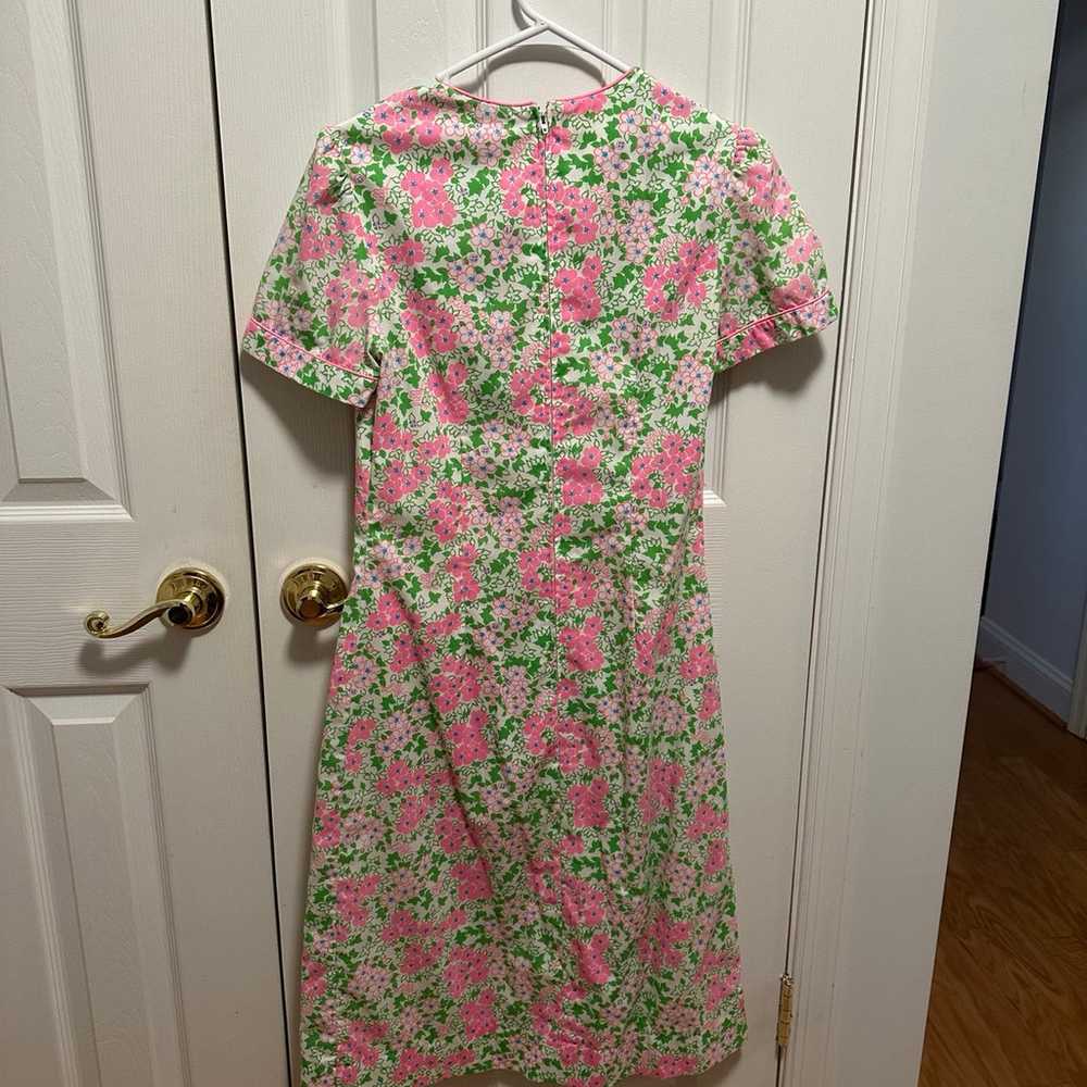 Vintage Lilly Pulitzer Pink and Green Floral Dress - image 2