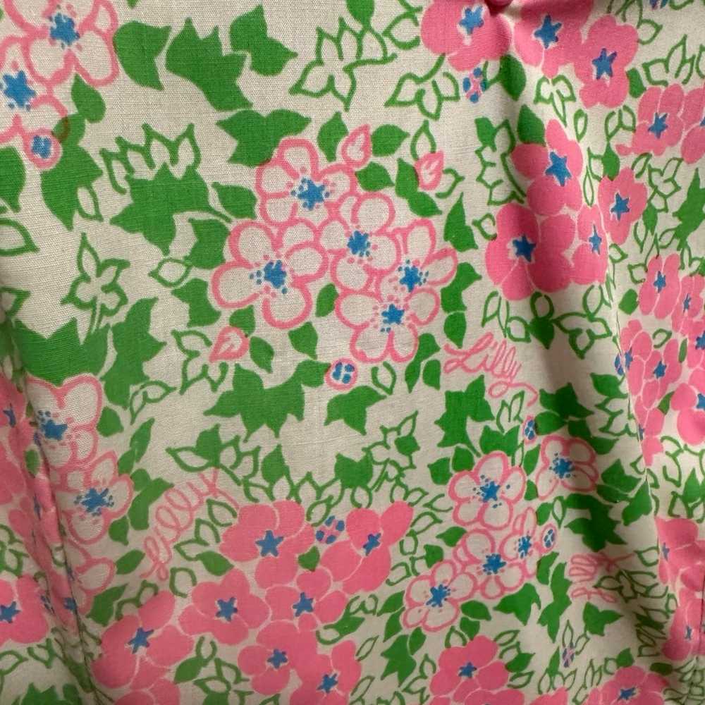 Vintage Lilly Pulitzer Pink and Green Floral Dress - image 4