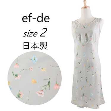 【】ef-de EFDE Overall floral pattern flare one-piec