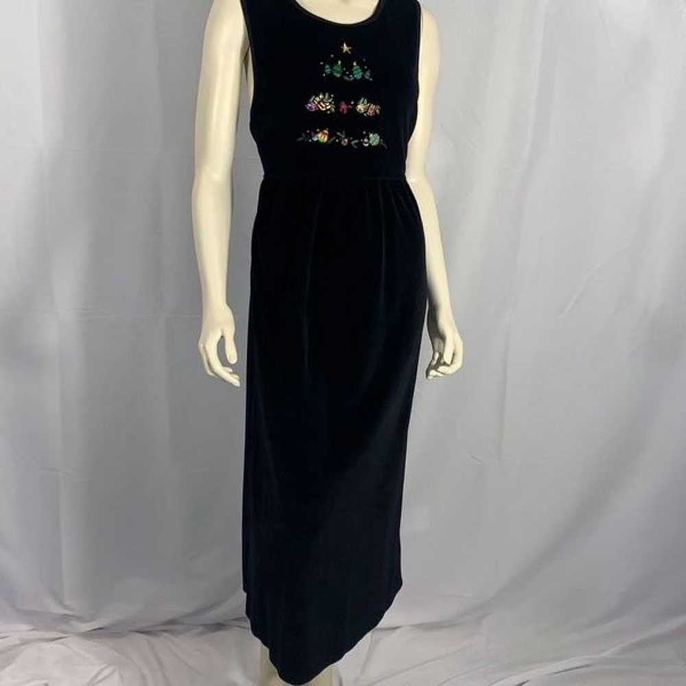 Vintage Black Erika Velvet Embroidered Holiday Ju… - image 1