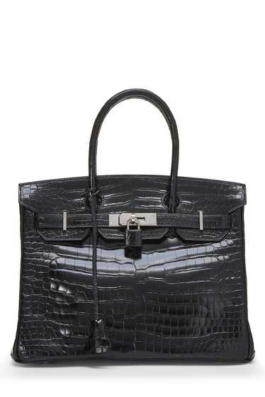 Black Crocodile Porosus Lisse Birkin 30