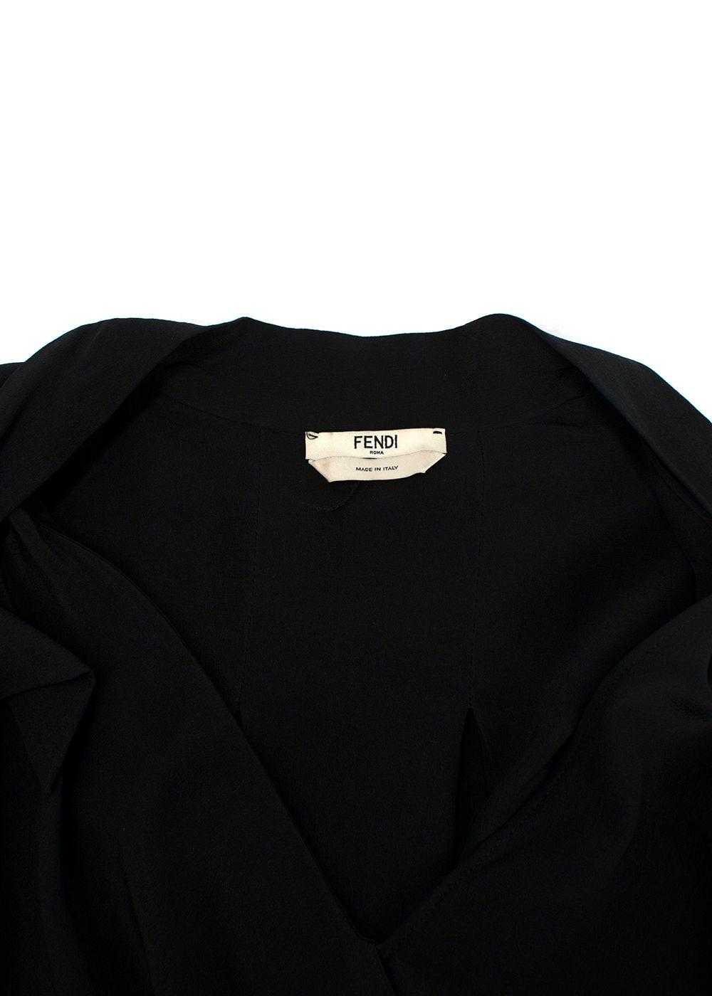 Managed by hewi Fendi Black Silk Blouse with Pear… - image 7