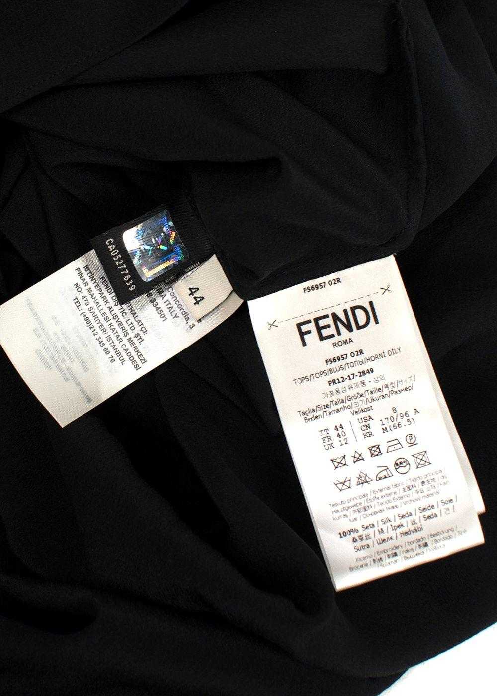 Managed by hewi Fendi Black Silk Blouse with Pear… - image 9