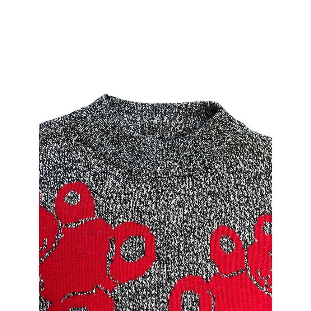 Vintage Sugar Co Ltd Mock Neck Sweater Gray Red T… - image 4