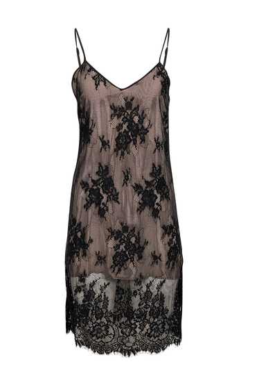 Gold Hawk - Black Lace w/ Beige Underlay Slip Dres