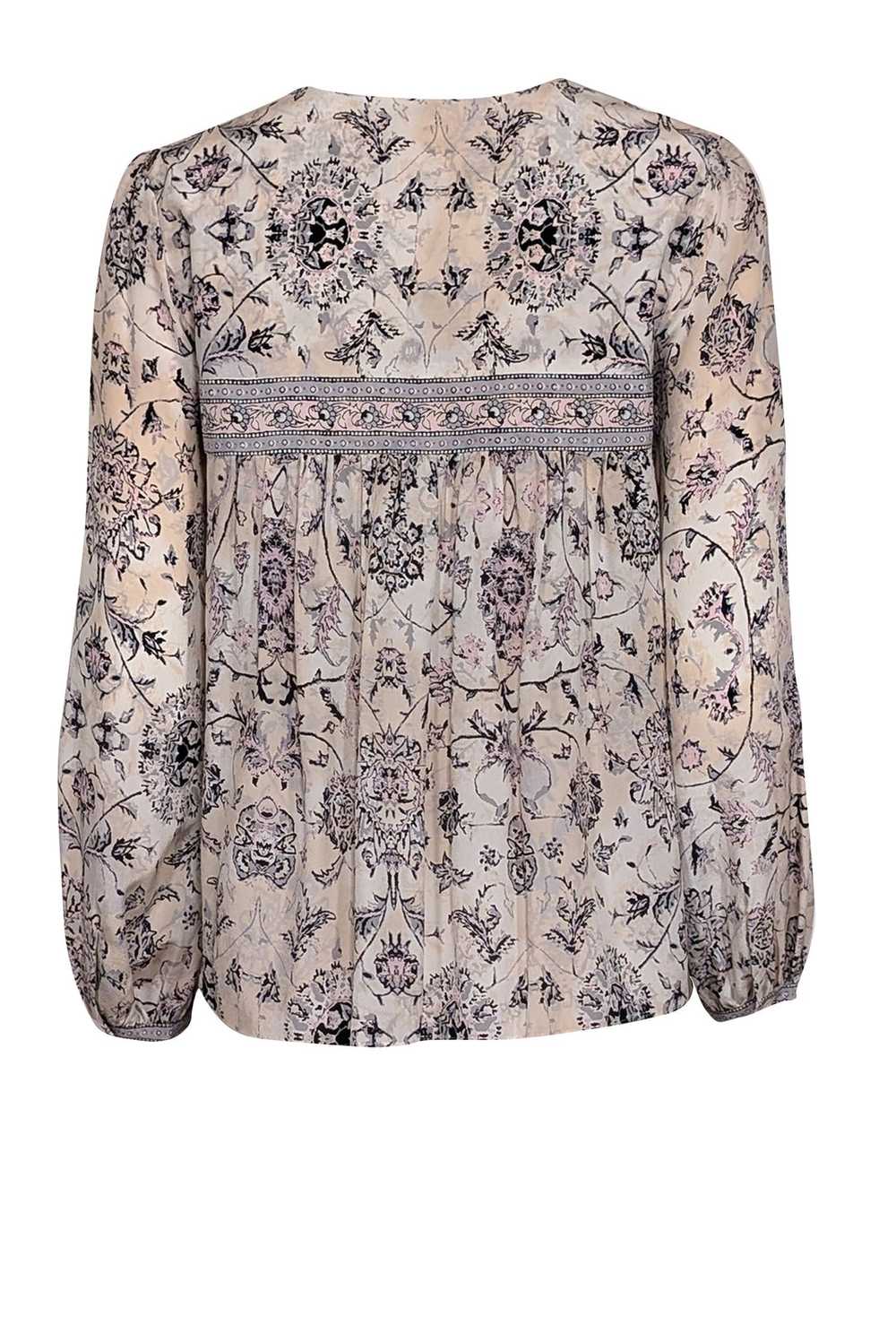 Rebecca Taylor - Cream w/ Pink & Grey Paisley Pri… - image 3