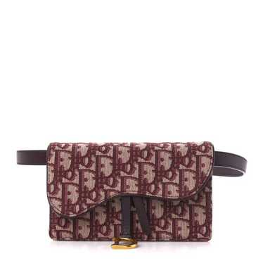 CHRISTIAN DIOR Oblique Saddle Belt Bag Bordeaux